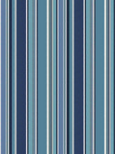 Load image into Gallery viewer, Bella Dura Indoor Outdoor Boardwalk Stripe Orange Navy French Blue Grey White Upholstery Drapery Fabric FB