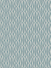 Load image into Gallery viewer, Bella Dura Indoor Outdoor Marina Bay Geometric Aqua Blue Cream Upholstery Drapery Fabric FB