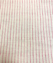 Load image into Gallery viewer, Christopher Farr Broken Stripe Hot Pink White Linen Upholstery Drapery Fabric WHS 5116