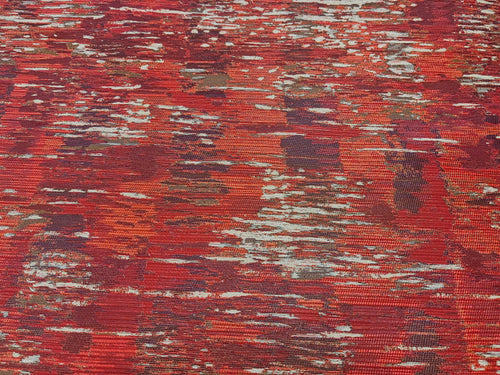 Brentano 4585 Fontaine Sangria Stain Resistant Rusty Red Beige Orange Abstract Upholstery Fabric
