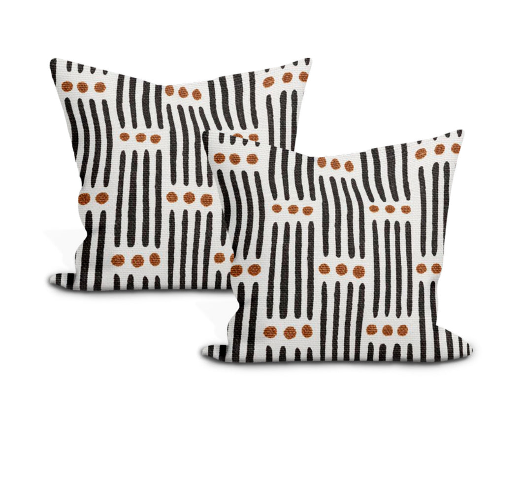 schumacher dotted stripe pillow cover