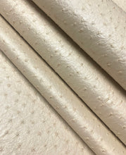 Load image into Gallery viewer, Designer Heavy Duty Pearlescent Champagne Cream Ostrich Faux Leather Upholstery Vinyl STA 5152