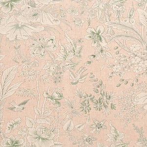 Set of Two Made to Order Thibaut Rosalind Floral Side Drapery Panels