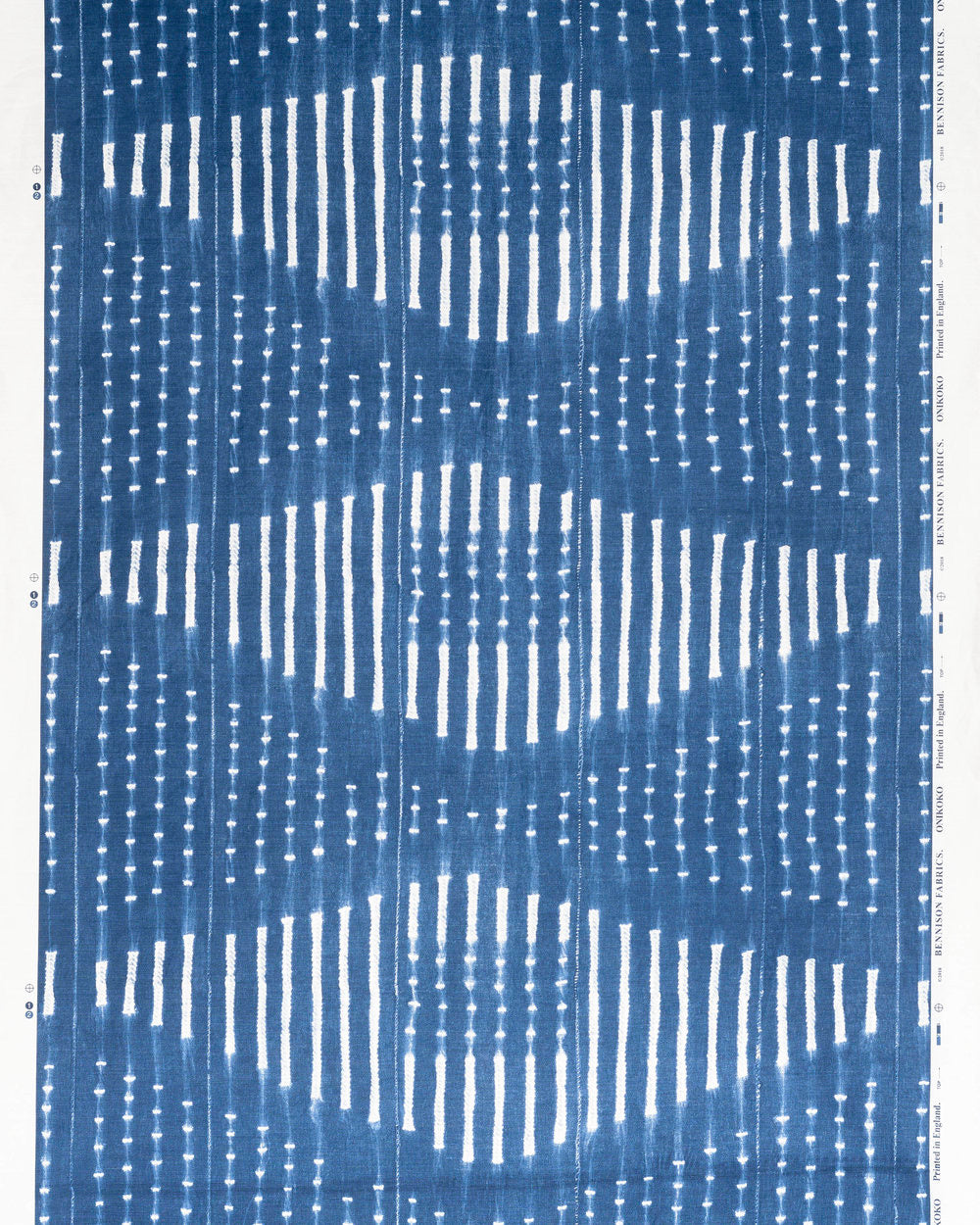 Bennison Onikoko Indigo Mudcloth Stripe Linen Upholstery Drapery Fabric WHS 5108