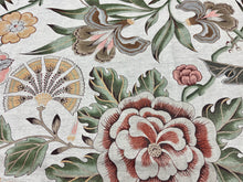 Load image into Gallery viewer, One Yard Remnant Thibaut Cleo Red and Gold on Flax Fabric