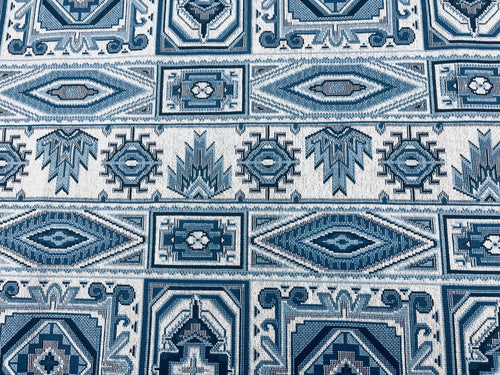 0.6 Yard Remnant Schumacher Crowley Épinglé Fabric 81330 / Blue