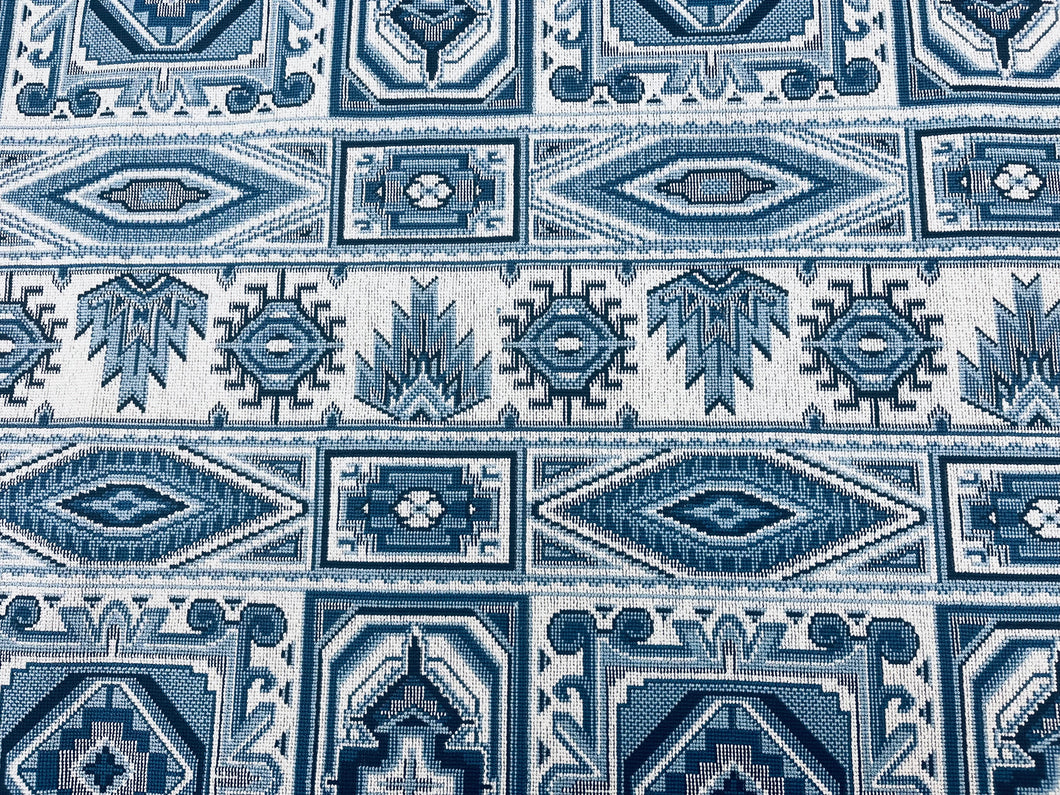 0.6 Yard Remnant Schumacher Crowley Épinglé Fabric 81330 / Blue