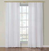 Load image into Gallery viewer, Set of Two Made to Order Thibaut MANCHESTER STRIPE in Snow Wide Sheer Side Drapery Panels