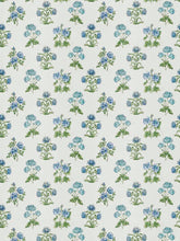Load image into Gallery viewer, Cotton Cream Green Blue Floral Chintz Drapery Fabric FB