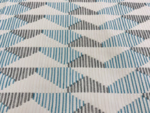 Load image into Gallery viewer, 3/4 Yard Remnant Thibaut Harper Sterling and Sky Geometric Performance Upholstery Fabric