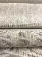Load image into Gallery viewer, 1,8 Yard of Designer Cream Charcoal Grey MCM Mid Century Modern Tweed Chenille Upholstery Fabric WHS 4597