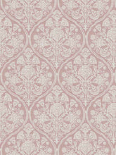 Load image into Gallery viewer, Cotton Linen Pink Cream Floral Damask Upholstery Drapery Fabric FB