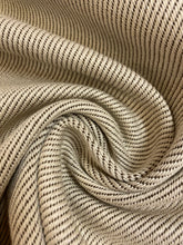 Load image into Gallery viewer, 1.5 Yard Designer Water &amp; Stain Resistant Indoor Outdoor Cream Brown Stripe Tweed Upholstery Fabric WHS 4611