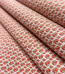 Regal-Kiddo Coral Water Stain Resistant Coral Beige White Woven Tweed Upholstery Fabric STA 5137