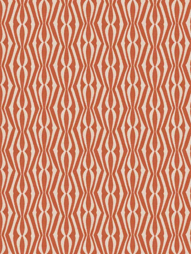Bella Dura Indoor Outdoor Marina Bay Geometric Coral Orange Cream Upholstery Drapery Fabric FB