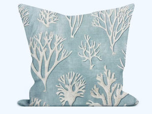 Custom Jane Churchill Oceana J590f-01 Blue Coral Print Pillow Cover