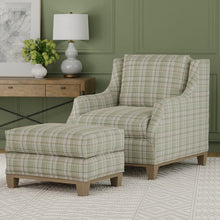 Load image into Gallery viewer, Green Beige Plaid Tartan Check Upholstery Drapery Fabric / Fern