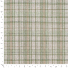 Load image into Gallery viewer, Green Beige Plaid Tartan Check Upholstery Drapery Fabric / Fern