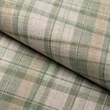 Load image into Gallery viewer, Green Beige Plaid Tartan Check Upholstery Drapery Fabric / Fern