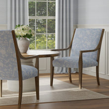 Load image into Gallery viewer, Cotton Aqua Blue White Floral Chintz Upholstery Drapery Fabric