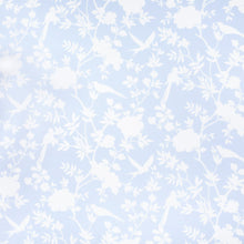 Load image into Gallery viewer, Cotton Aqua Blue White Floral Chintz Upholstery Drapery Fabric