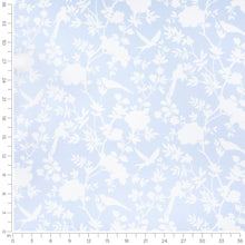 Load image into Gallery viewer, Cotton Aqua Blue White Floral Chintz Upholstery Drapery Fabric