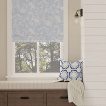 Load image into Gallery viewer, Cotton Aqua Blue White Floral Chintz Upholstery Drapery Fabric