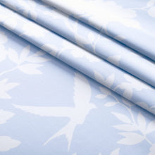 Load image into Gallery viewer, Cotton Aqua Blue White Floral Chintz Upholstery Drapery Fabric