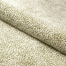 Load image into Gallery viewer, Cream Olive Green Small Cheetah Chenille Upholstery Fabric / Olive