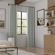 Load image into Gallery viewer, Cotton Linen Ivory Teal Blue Green Mustard Floral Upholstery Drapery Fabric / Cornflower