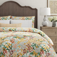 Load image into Gallery viewer, Ivory Green Mauve Red Mustard Brown Teal Floral Drapery Upholstery Fabric