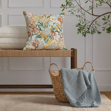 Load image into Gallery viewer, Ivory Green Mauve Red Mustard Brown Teal Floral Drapery Upholstery Fabric