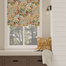 Load image into Gallery viewer, Ivory Green Mauve Red Mustard Brown Teal Floral Drapery Upholstery Fabric