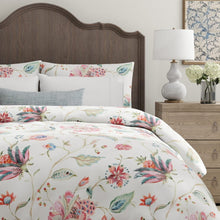 Load image into Gallery viewer, Cotton Ivory Red Teal Green Pink Orange Floral Upholstery Drapery Fabric