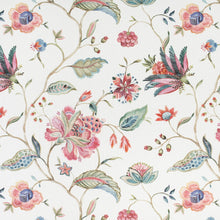 Load image into Gallery viewer, Cotton Ivory Red Teal Green Pink Orange Floral Upholstery Drapery Fabric