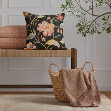 Load image into Gallery viewer, Cotton Black Orange Red Yellow Floral Upholstery Drapery Fabric