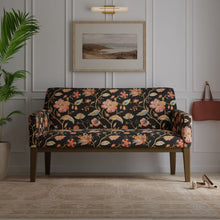 Load image into Gallery viewer, Cotton Black Orange Red Yellow Floral Upholstery Drapery Fabric