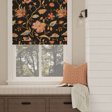 Load image into Gallery viewer, Cotton Black Orange Red Yellow Floral Upholstery Drapery Fabric