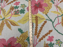 Load image into Gallery viewer, Opuzen Botanical Mirabell Limone Pink Teal Mustard Floral Outdoor Upholstery Fabric.