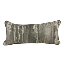 Load image into Gallery viewer, 11” X 24” Clarke &amp; Clarke Latour Taupe Grey Cream Soft Gold Abstract Lumbar Pillow Cover