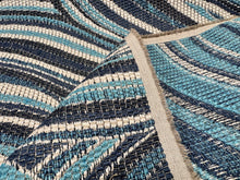 Load image into Gallery viewer, Clarence House Vernazza Blues
Luxury Texture Abstract Large Scale Wave Woven Upholstery Fabric STA 6395
