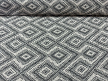 Load image into Gallery viewer, Kravet Banati Quartz Stain Repellent Gray Off White Geometric Diamond Pattern Woven Upholstery Fabric STA 6189