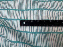 Load image into Gallery viewer, Christopher Farr Cloth Crochet Stitch Linen Handprint Inspired By Raoul Dufy Bright Teal Home Decor Fabric