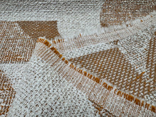 Load image into Gallery viewer, Nobilis Kiruna Vanille Ocre Caramel Brown Off White Woven Abstract Geometric Graphic Painting Texture Fabric STA 6446
