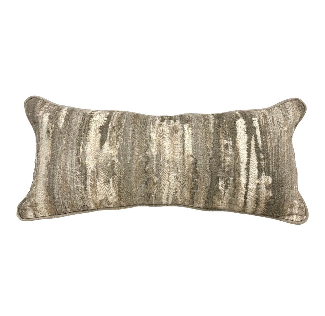 11” X 24” Clarke & Clarke Latour Taupe Grey Cream Soft Goldh Abstract Lumbar Pillow Cover