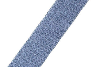 2" Wide French Blue Geometric Tape Drapery Trim