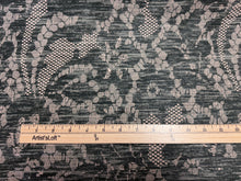 Load image into Gallery viewer, Natasha Baradaran Elle Charcoal Handcrafted Artisanal Floral Lace Pattern Digital Print Upholstery Fabric STA 6363