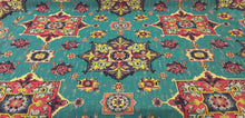 Load image into Gallery viewer, Clarke &amp; Clarke Malatya Aqua Heavy Duty Intricately Woven With A Turkish Inspired Kilim Geometric Design Indoor 
Upholstery Fabric