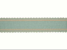 Load image into Gallery viewer, 2 1/8&quot; Wide Sky Blue Taupe Stripe Drapery Tape Trim