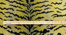 Load image into Gallery viewer, Scalamandré Iconic Tigre Greens &amp; Black Graphic Tiger Skin Luxury Velvet Upholstery Fabric STA 6358